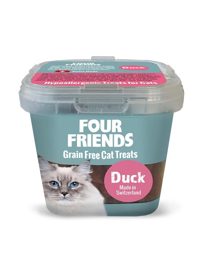 Four Friends Grain Free Cat Treats 100 g. Spannmålsfritt kattgodis av anka.