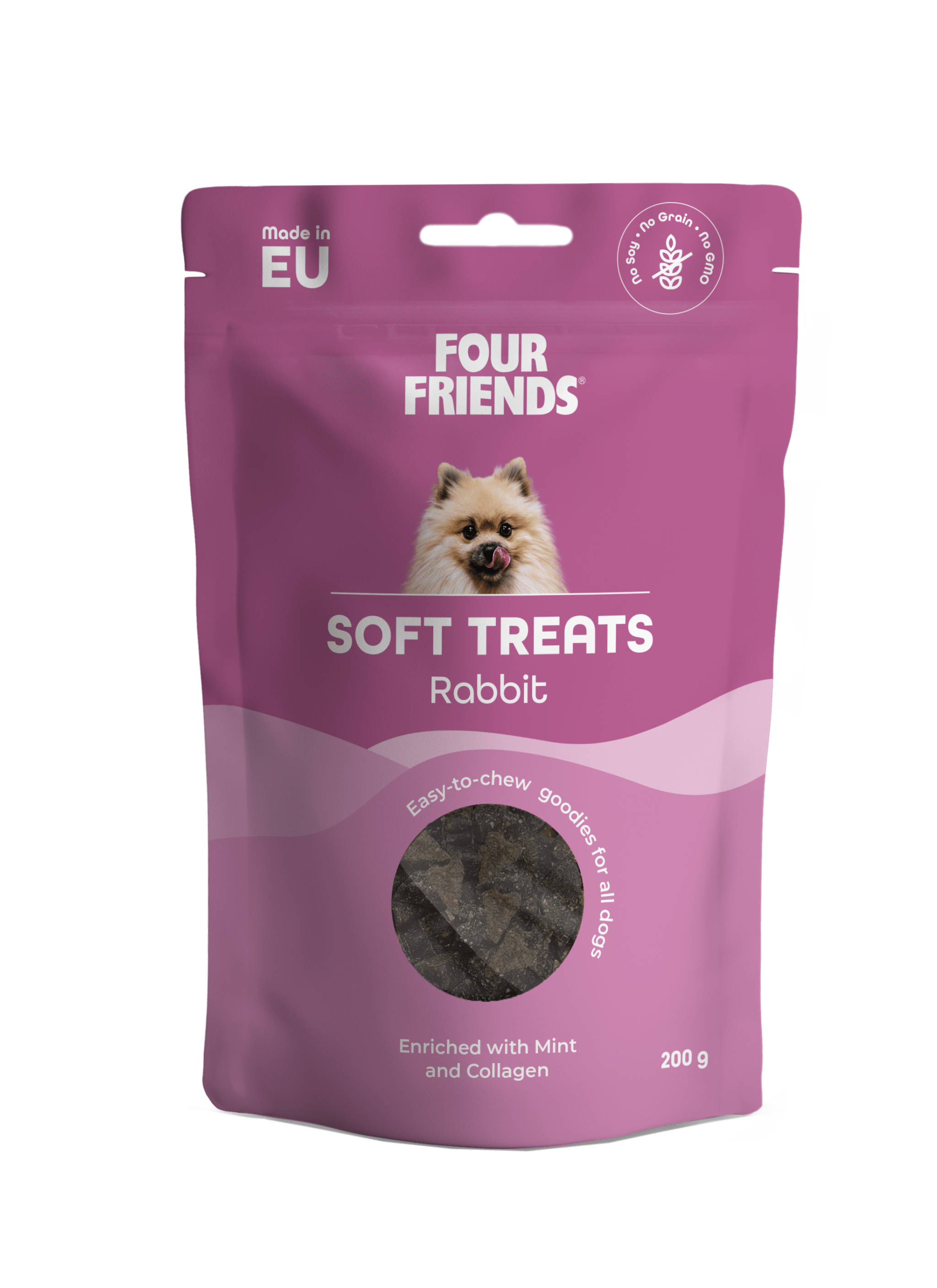 FourFriends Soft Treats Rabbit – återförslutningsbar påse med hundgodis