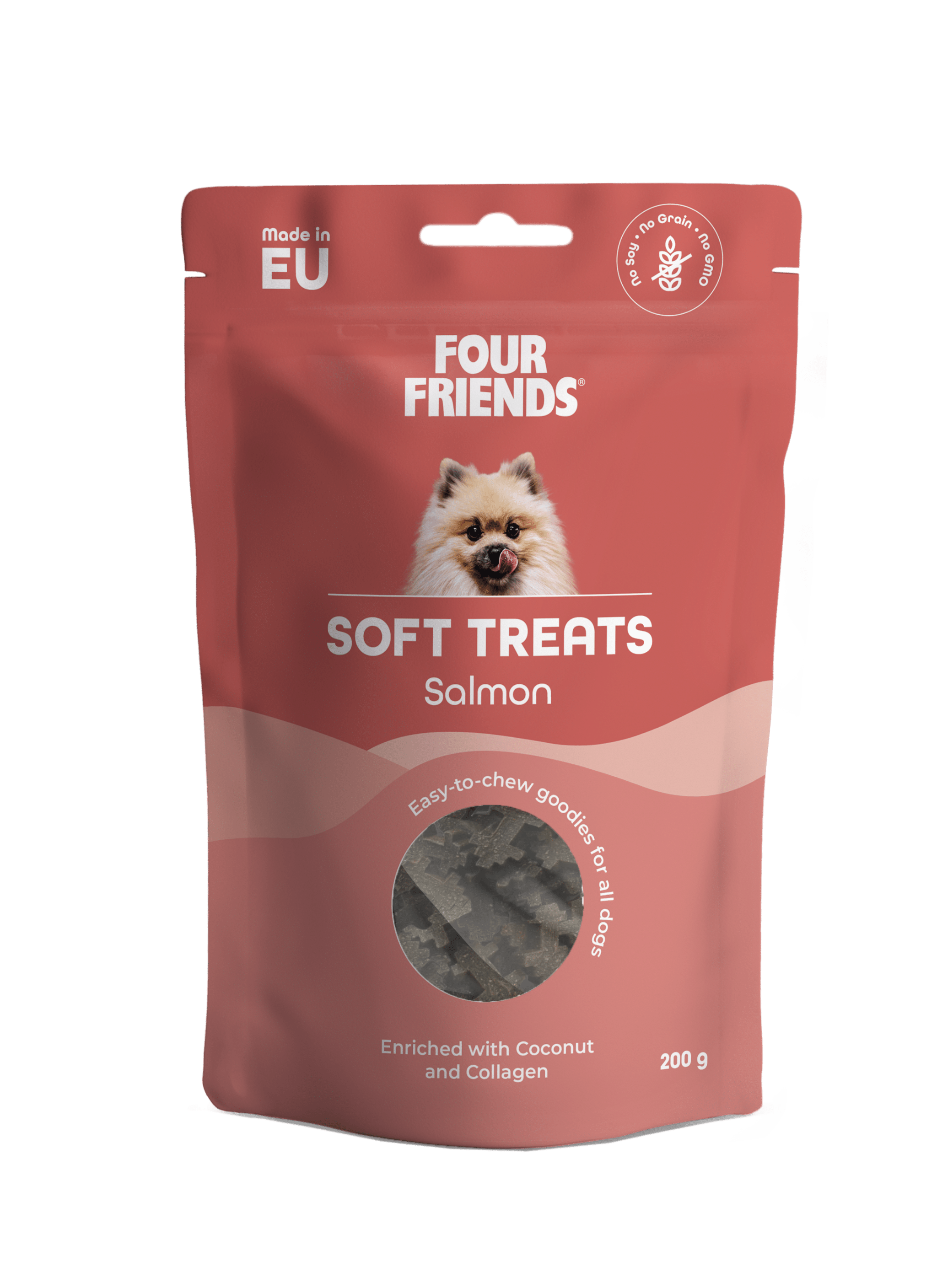 FourFriends Soft Treats Salmon – återförslutningsbar påse med hundgodis