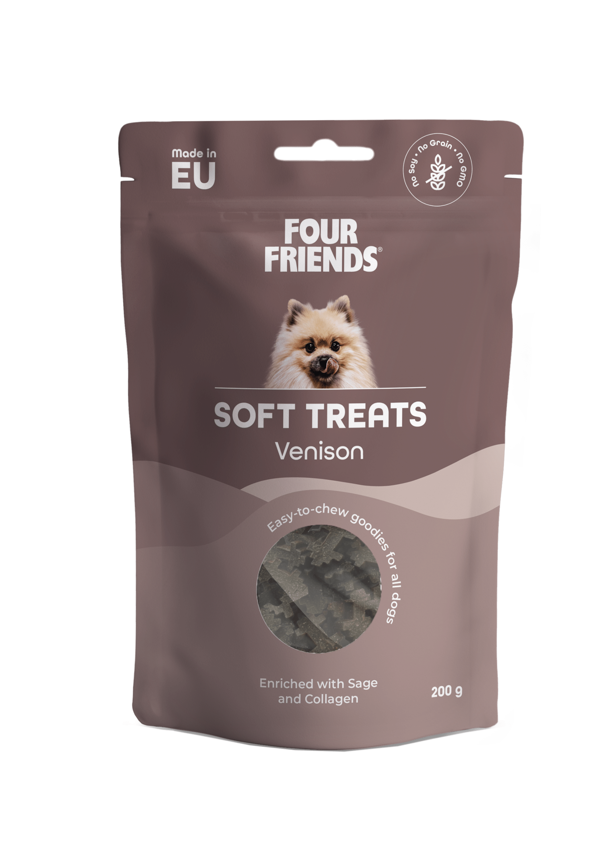 FourFriends Soft Treats Venison – återförslutningsbar påse med hundgodis